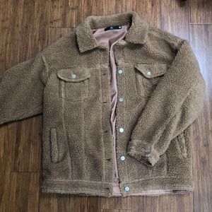 Misguided Teddy Bear Trucker Jacket (Size 4)